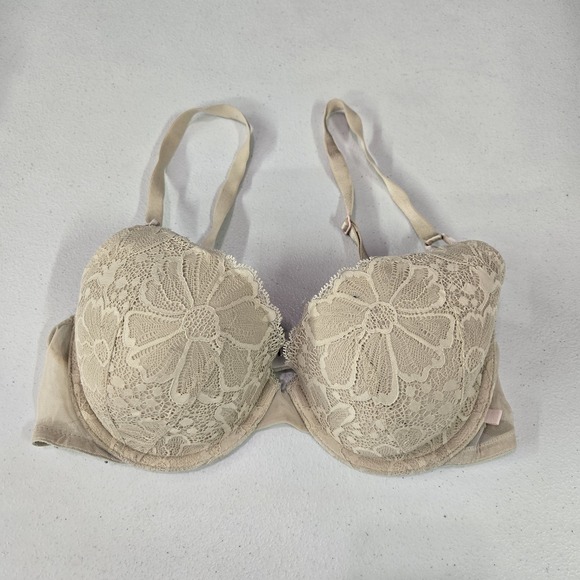 Victoria's Secret Other - Victoria's Secret Women Bra 34D Beige Lined Demi Floral Underwired Lace‎